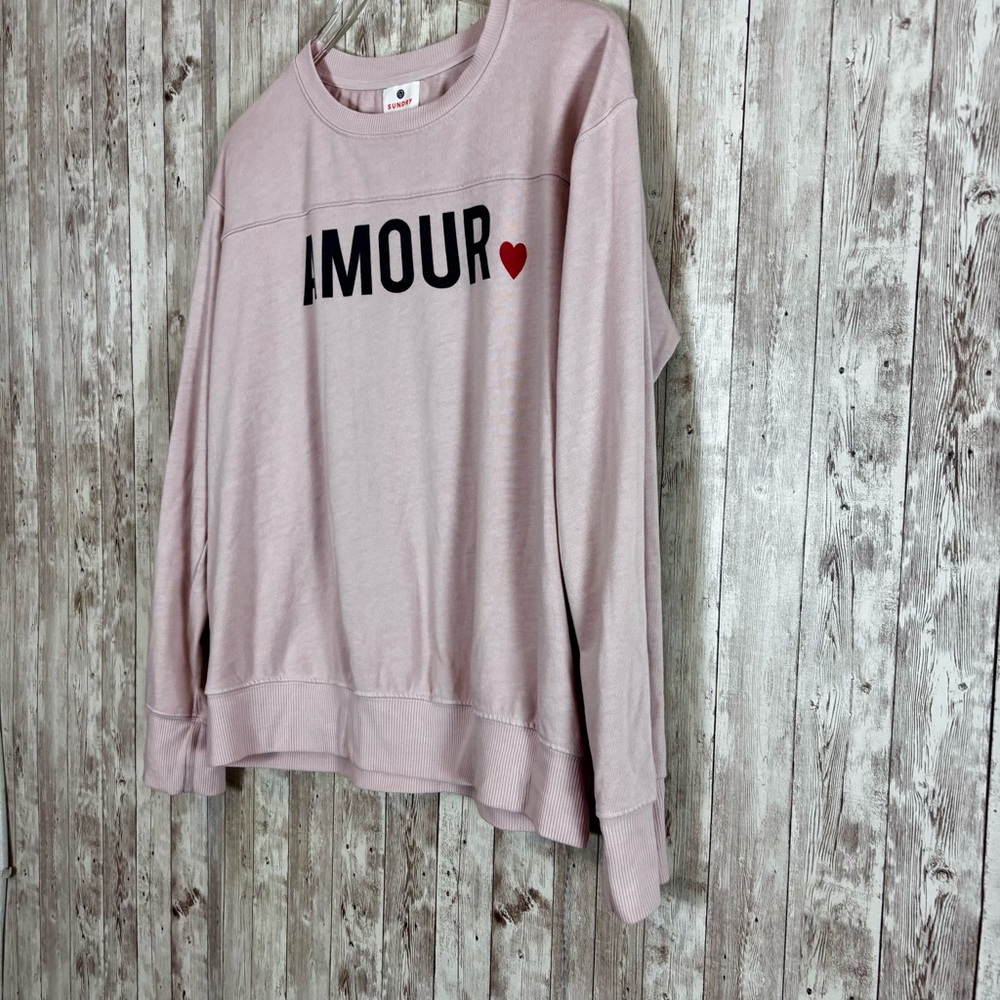 Sundry 'Amour' Pale Pink Crewneck Sweatshirt - Picture 2 of 5